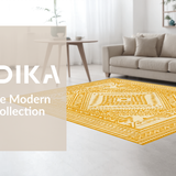 Ultra Soft Area Rug, Non Slip, Stain Resistant, Washable Area Rugs for Living Room, Bedroom, Warm Minimalist Diamond Arrangement(Yellow)