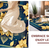 Ultra Soft Area Rug, Non Slip, Stain Resistant, Washable Area Rugs for Living Room, Bedroom, Elegant Transitional Medallion Design(Gold)