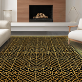 Ultra Soft Area Rug, Non Slip, Stain Resistant, Washable Area Rugs for Living Room, Bedroom, Lustrous Gold Textured Fantasy(Gold)