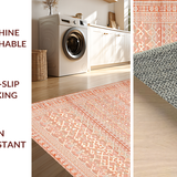 Ultra Soft Area Rug, Non Slip, Stain Resistant, Washable Area Rugs for Living Room, Bedroom, Elegant Desert Inspired Arrangement(Orange)