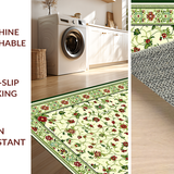 Ultra Soft Area Rug, Non Slip, Stain Resistant, Washable Area Rugs for Living Room, Bedroom, Chic Vibrant Botanical Arrangement(Ivory)