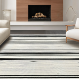 Ultra Soft Area Rug, Non Slip, Stain Resistant, Washable Area Rugs for Living Room, Bedroom, Elegant Minimalist Monochrome Stripes(Beige)