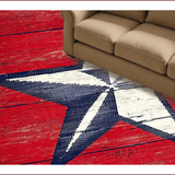 Ultra Soft Area Rug, Non Slip, Stain Resistant, Washable Area Rugs for Living Room, Bedroom, Rustic Vintage Star Emblem(Red)