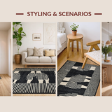Ultra Soft Area Rug, Non Slip, Stain Resistant, Washable Area Rugs for Living Room, Bedroom, Chic Contemporary Animal Aesthetic(Black)