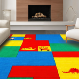 Ultra Soft Area Rug, Non Slip, Stain Resistant, Washable Area Rugs for Living Room, Bedroom, Vibrant Animal Alphabet Aesthetic(Red)