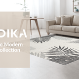 Ultra Soft Area Rug, Non Slip, Stain Resistant, Washable Area Rugs for Living Room, Bedroom, Contemporary Grey and White Motif(Gray)