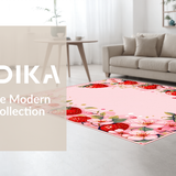 Ultra Soft Area Rug, Non Slip, Stain Resistant, Washable Area Rugs for Living Room, Bedroom, Adorable Bright Floral Arrangement(Pink)