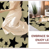 Ultra Soft Area Rug, Non Slip, Stain Resistant, Washable Area Rugs for Living Room, Bedroom, Rustic Stencil Star Entryway Jute Accent Rug(Beige)