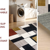 Ultra Soft Area Rug, Non Slip, Stain Resistant, Washable Area Rugs for Living Room, Bedroom, Dynamic Vibrant Trellis Framework(Gray)