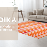 Ultra Soft Area Rug, Non Slip, Stain Resistant, Washable Area Rugs for Living Room, Bedroom, Dynamic Abstract Design with Flair(Orange)