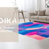 Ultra Soft Area Rug, Non Slip, Stain Resistant, Washable Area Rugs for Living Room, Bedroom, Bold Striking Swirl Pattern(Blue)