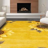 Ultra Soft Area Rug, Non Slip, Stain Resistant, Washable Area Rugs for Living Room, Bedroom, Vibrant Nature-Inspired Design Theme(Yellow)