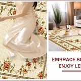 Ultra Soft Area Rug, Non Slip, Stain Resistant, Washable Area Rugs for Living Room, Bedroom, Neutral Floral Large Yoga Space Non-Slip Carpet(Beige)