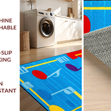 Ultra Soft Area Rug, Non Slip, Stain Resistant, Washable Area Rugs for Living Room, Bedroom, Dynamic Note Display Visual(Blue)