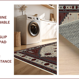 Ultra Soft Area Rug, Non Slip, Stain Resistant, Washable Area Rugs for Living Room, Bedroom, Vintage Rustic Geometric Charm(Beige)