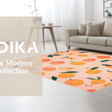 Ultra Soft Area Rug, Non Slip, Stain Resistant, Washable Area Rugs for Living Room, Bedroom, Charming Coral Fruit Motif Delight(Pink)