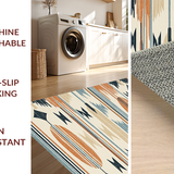 Ultra Soft Area Rug, Non Slip, Stain Resistant, Washable Area Rugs for Living Room, Bedroom, Rustic Beach Vibe Motif(Orange)