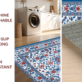 Ultra Soft Area Rug, Non Slip, Stain Resistant, Washable Area Rugs for Living Room, Bedroom, Vibrant Transitional Floral Aesthetic(White)