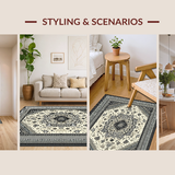 Ultra Soft Area Rug, Non Slip, Stain Resistant, Washable Area Rugs for Living Room, Bedroom, Vibrant Natural Tones with Elegance(Gray)