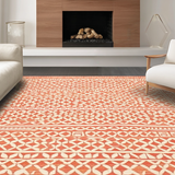 Ultra Soft Area Rug, Non Slip, Stain Resistant, Washable Area Rugs for Living Room, Bedroom, Trendy Abstract Organic Shapes(Orange)