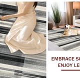 Ultra Soft Area Rug, Non Slip, Stain Resistant, Washable Area Rugs for Living Room, Bedroom, Coastal Chic Rug With Nautical-Inspired Contrast Pattern(Gray)