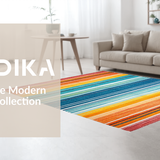Ultra Soft Area Rug, Non Slip, Stain Resistant, Washable Area Rugs for Living Room, Bedroom, Bold Teal and Orange Swirl(Orange)