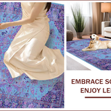 Ultra Soft Area Rug, Non Slip, Stain Resistant, Washable Area Rugs for Living Room, Bedroom, Vibrant Vintage Abstract Pattern(Blue)