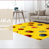 Ultra Soft Area Rug, Non Slip, Stain Resistant, Washable Area Rugs for Living Room, Bedroom, Playful Citrus Design Shower Soft Bath Rug(Yellow)