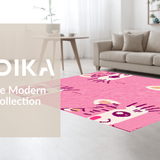 Ultra Soft Area Rug, Non Slip, Stain Resistant, Washable Area Rugs for Living Room, Bedroom, Adorable Plush Animal Shape Design(Pink)