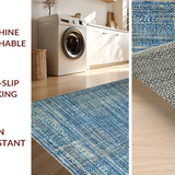 Ultra Soft Area Rug, Non Slip, Stain Resistant, Washable Area Rugs for Living Room, Bedroom, Geometric Spotted Carpet(Blue)