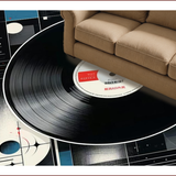 Ultra Soft Area Rug, Non Slip, Stain Resistant, Washable Area Rugs for Living Room, Bedroom, Vintage Sound Wave Imprint(Black)