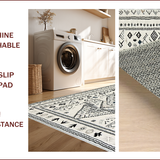 Ultra Soft Area Rug, Non Slip, Stain Resistant, Washable Area Rugs for Living Room, Bedroom, Sleek Monochrome Diamond Arrangement(Gray)