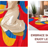 Ultra Soft Area Rug, Non Slip, Stain Resistant, Washable Area Rugs for Living Room, Bedroom, Striking Bold Circular Design(Red)