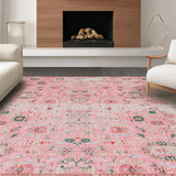 Ultra Soft Area Rug, Non Slip, Stain Resistant, Washable Area Rugs for Living Room, Bedroom, Trendy Softened Color Palette(Pink)