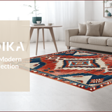 Ultra Soft Area Rug, Non Slip, Stain Resistant, Washable Area Rugs for Living Room, Bedroom, Modern Southwestern Entryway Non-Shedding Decor Rug(Red)