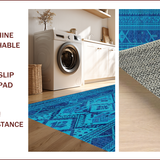 Ultra Soft Area Rug, Non Slip, Stain Resistant, Washable Area Rugs for Living Room, Bedroom, Boho Traditional Non-Shedding(Blue)