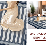 Ultra Soft Area Rug, Non Slip, Stain Resistant, Washable Area Rugs for Living Room, Bedroom, Serene Earth Toned Lattice Style(Blue)