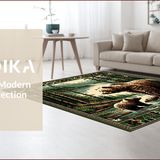 Ultra Soft Area Rug, Non Slip, Stain Resistant, Washable Area Rugs for Living Room, Bedroom, Rustic Multicolor Bear Scene(Brown)