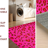 Ultra Soft Area Rug, Non Slip, Stain Resistant, Washable Area Rugs for Living Room, Bedroom, Fun Cheerful Cheetah Tailored Decor(Pink)