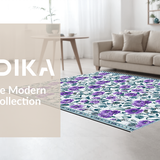 Ultra Soft Area Rug, Non Slip, Stain Resistant, Washable Area Rugs for Living Room, Bedroom, Chic Floral Medallion Aesthetic(Purple)