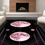 Ultra Soft Area Rug, Non Slip, Stain Resistant, Washable Area Rugs for Living Room, Bedroom, Starry Sky Vibrant Botanical Motif(Pink)