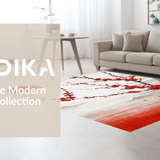 Ultra Soft Area Rug, Non Slip, Stain Resistant, Washable Area Rugs for Living Room, Bedroom, Vivid Cherry Blossom Abstract Art(Red)