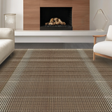 Ultra Soft Area Rug, Non Slip, Stain Resistant, Washable Area Rugs for Living Room, Bedroom, Luxurious Rich Brown Waffle Design(Beige)