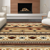 Ultra Soft Area Rug, Non Slip, Stain Resistant, Washable Area Rugs for Living Room, Bedroom, Southwestern Vibrant Ethnic Pattern(Brown)