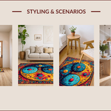 Ultra Soft Area Rug, Non Slip, Stain Resistant, Washable Area Rugs for Living Room, Bedroom, Traditional Multi Aesthetic Home Decor Area Carpet(Blue)