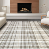 Ultra Soft Area Rug, Non Slip, Stain Resistant, Washable Area Rugs for Living Room, Bedroom, Cottage Style Subtle Plaid Charm(Beige)