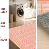 Ultra Soft Area Rug, Non Slip, Stain Resistant, Washable Area Rugs for Living Room, Bedroom, Artful Striped Color Block Design(Orange)