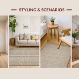 Ultra Soft Area Rug, Non Slip, Stain Resistant, Washable Area Rugs for Living Room, Bedroom, Sophisticated Shabby Chic Trellis(Beige)
