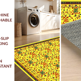 Ultra Soft Area Rug, Non Slip, Stain Resistant, Washable Area Rugs for Living Room, Bedroom, Colorful Spiraled Dreamlike Aesthetic(Yellow)