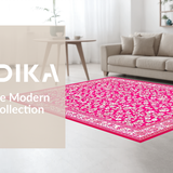 Ultra Soft Area Rug, Non Slip, Stain Resistant, Washable Area Rugs for Living Room, Bedroom, Playful Fluffy Wave Pattern(Pink)